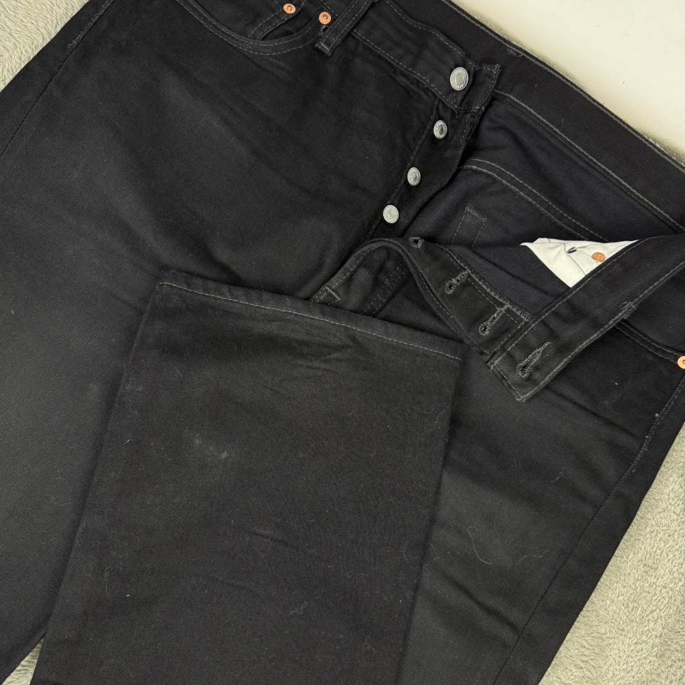 Levis 501 Original Fit Jeans Mens 36x34 Black Excellent Straight Leg Button Fly